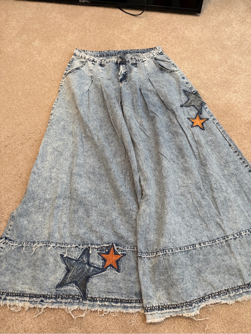 Denim jeans with Star Appliqués - Blue